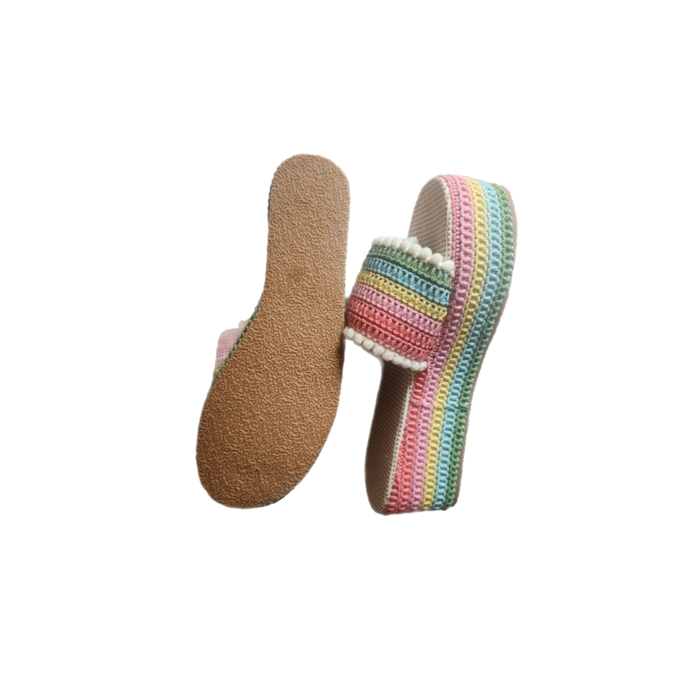 Colorful Striped Women's Platform Sandals - Picture 7 of 7